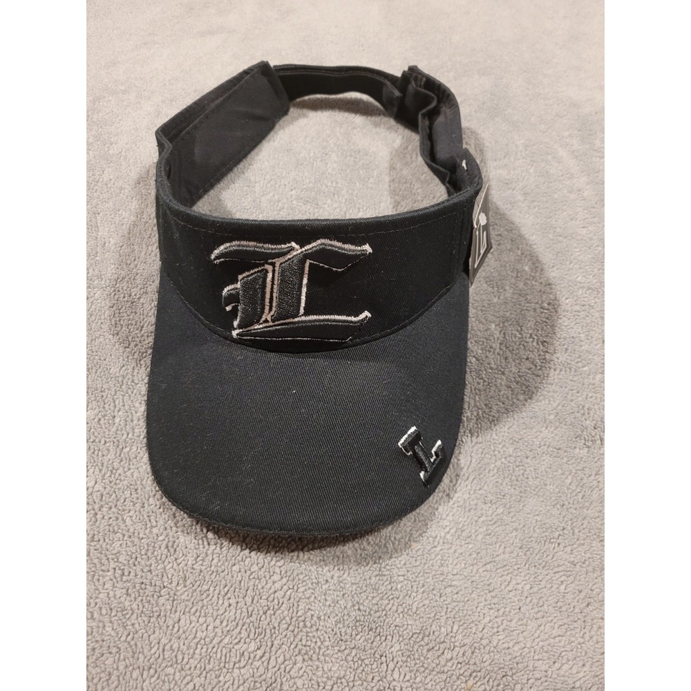 Black Visor Hat Embroidered Initial Letter L Old English Classic 100% Cotton